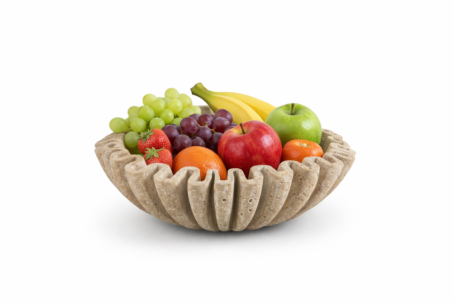 Travertine Ruffle Luxe Bowl