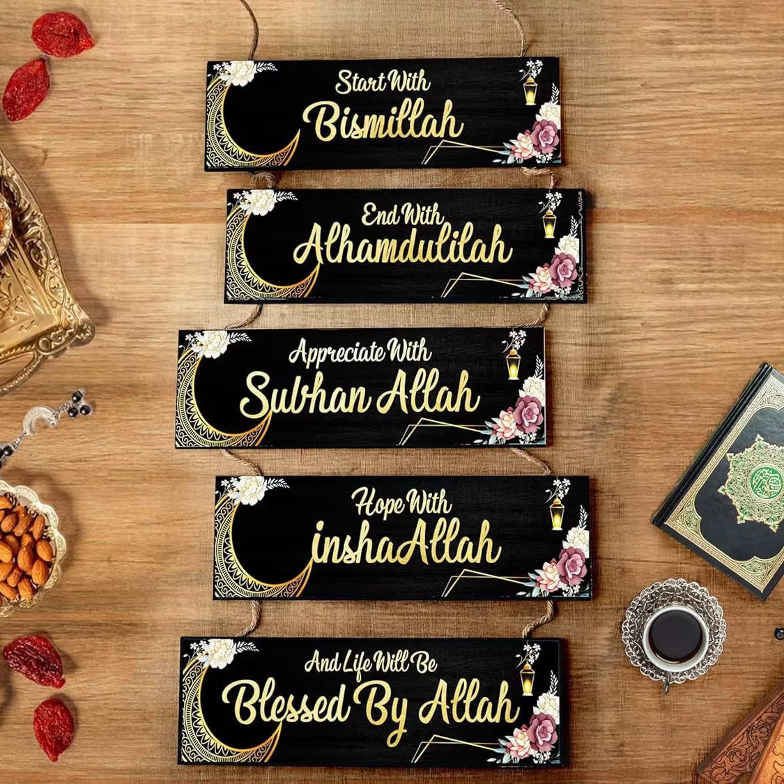 Islamic Du’a Wooden Wall Hanging Set