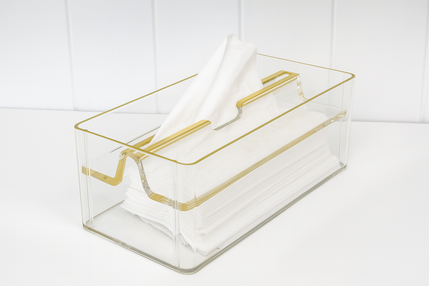 Golden Clarity Acrylic Tissue Box