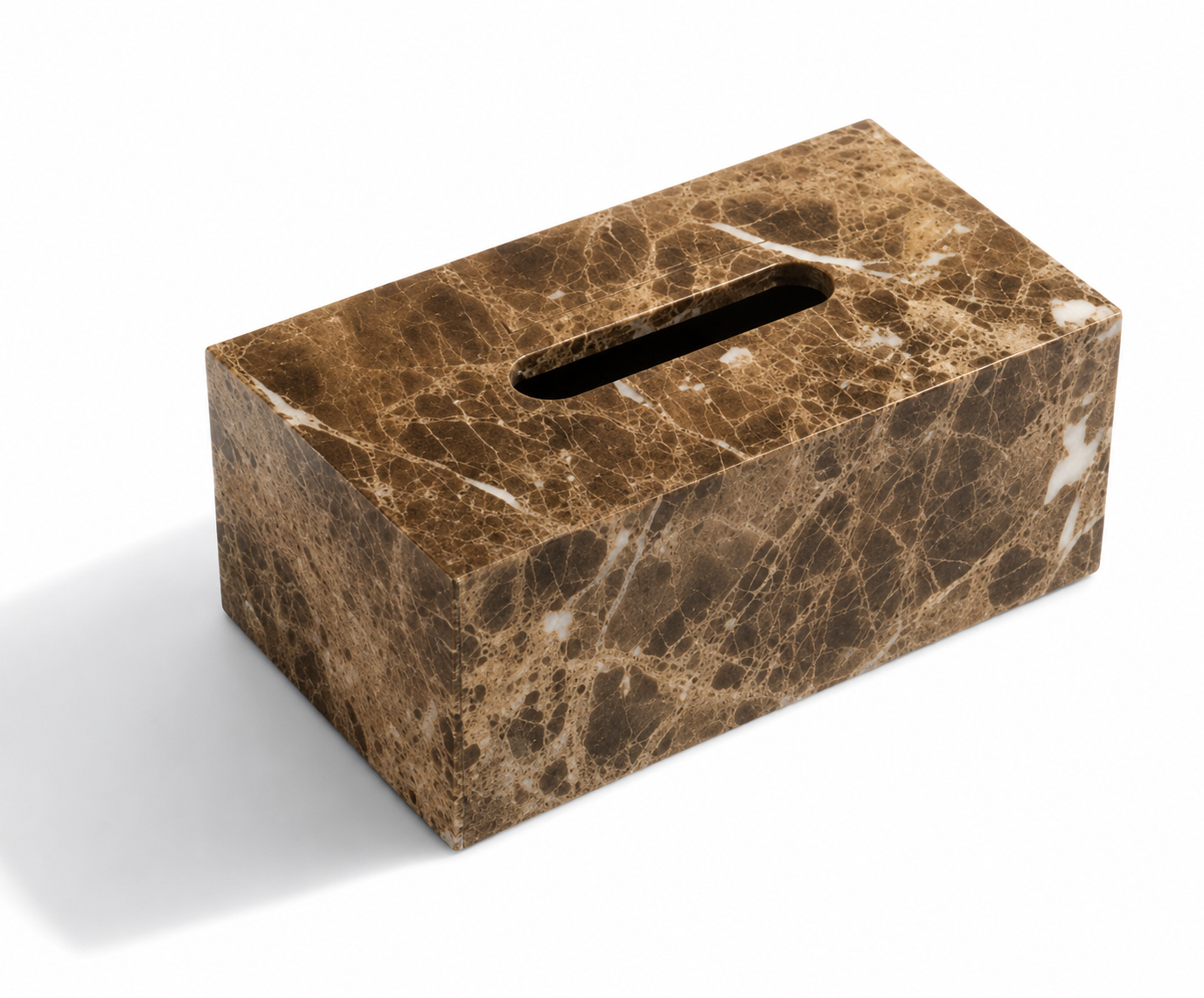 Luxe Brown Marble Tissue Box
