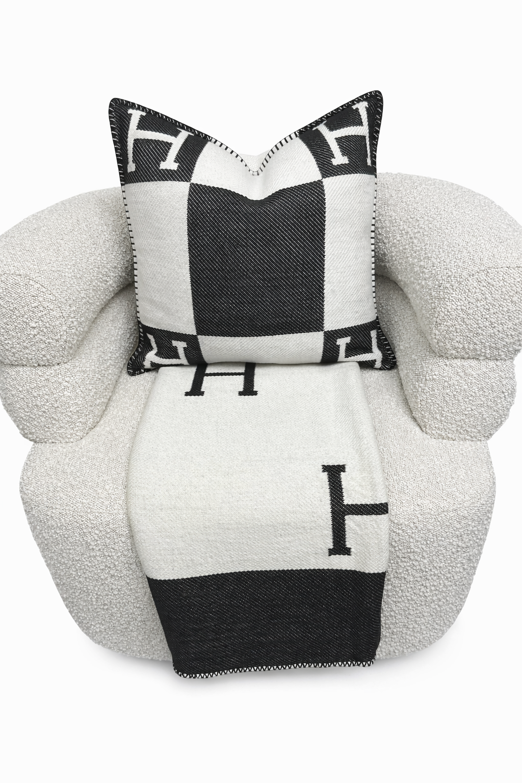 Monochrome “H” Accent Cushion
