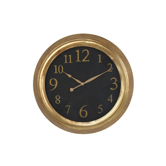 YVETTE METAL WALL CLOCK GOLD RIM BLACK