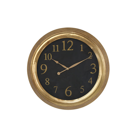 YVETTE METAL WALL CLOCK GOLD RIM BLACK