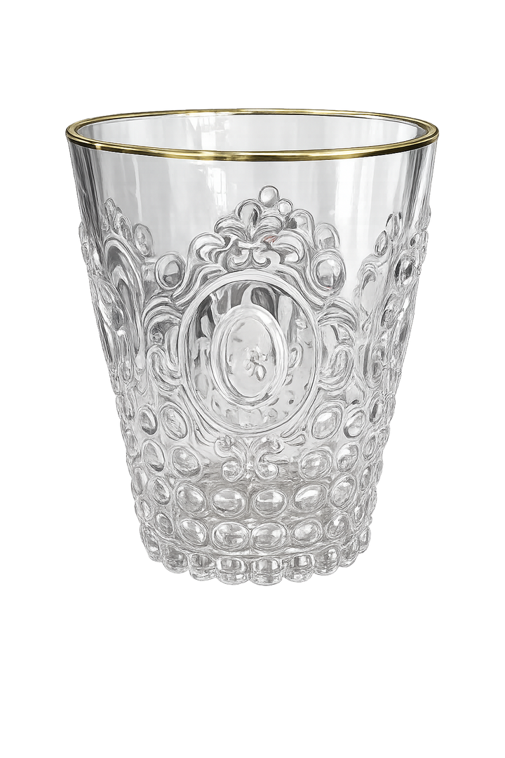Gold Rim Acrylic Tumbler Set
