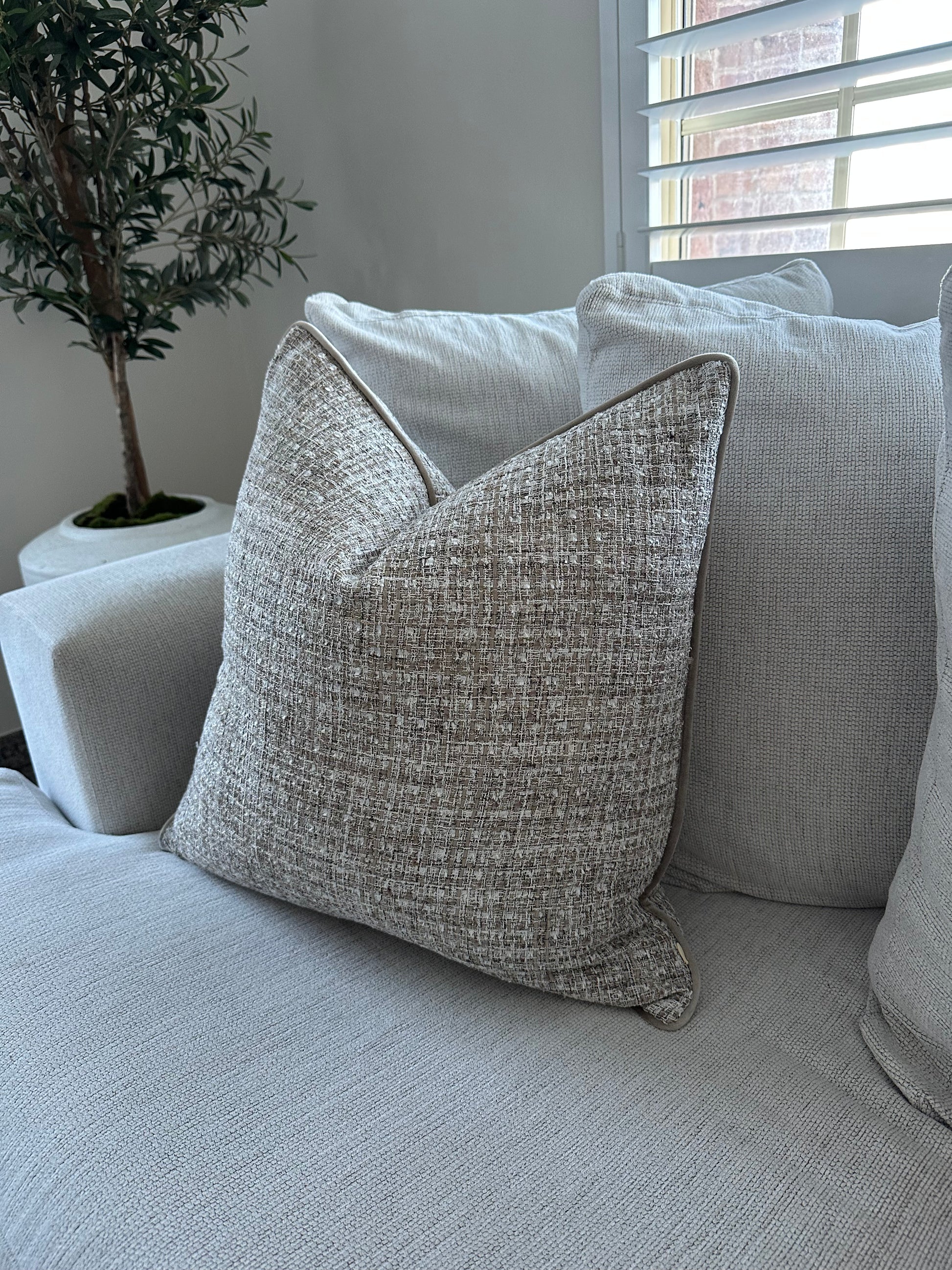 Stone Tweed Luxe Cushion