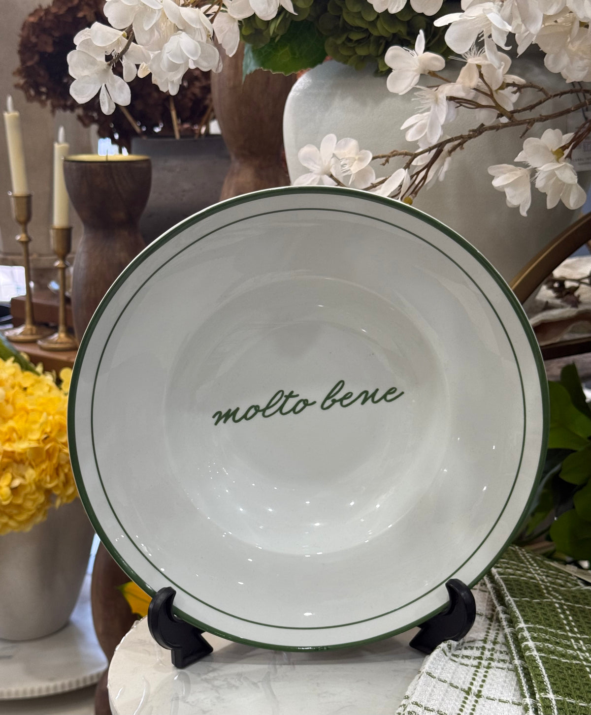 Molto Bene Green Rim Bowl