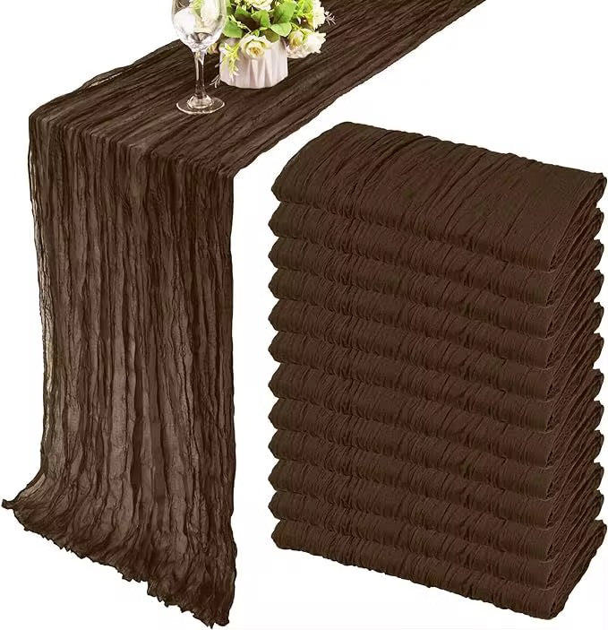 Mocha Luxe Pleated Table Runner