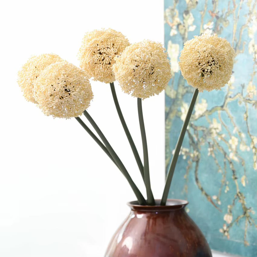 Cream Faux Allium Giganteum Ball Flower