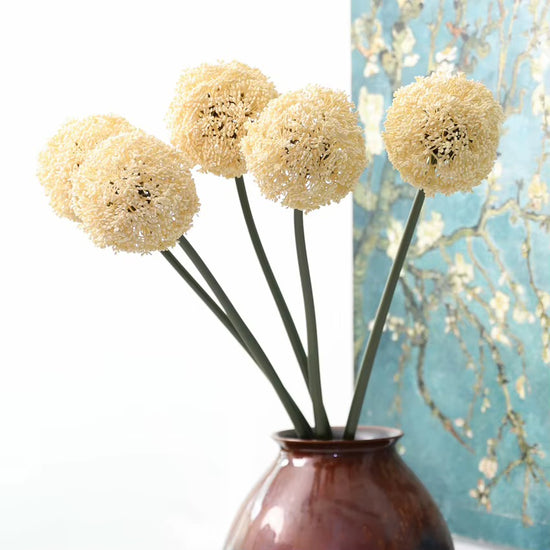 Cream Faux Allium Giganteum Ball Flower