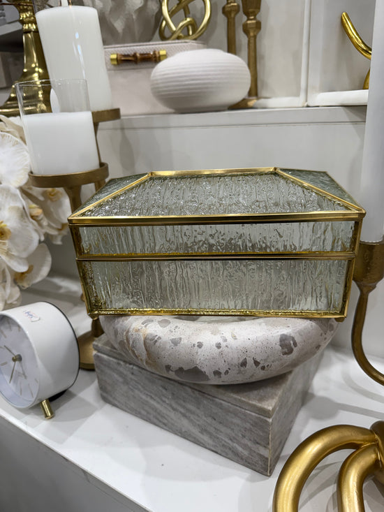 Aurora Textured Glass Tissue Box Cover