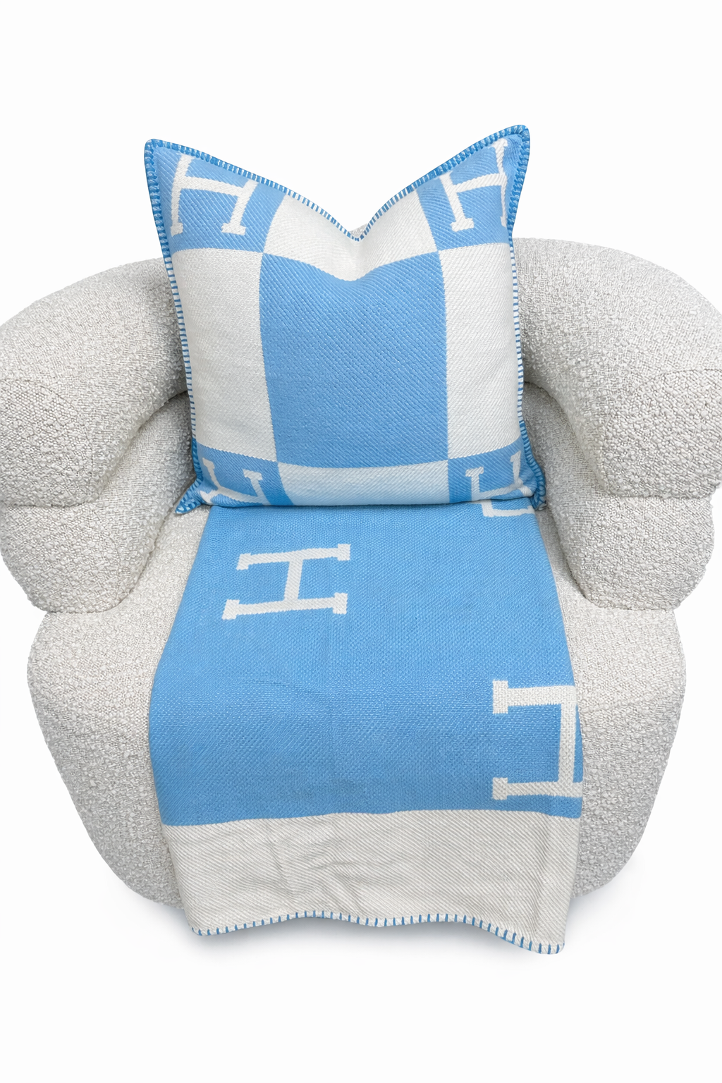 Azure “H” Accent Cushion
