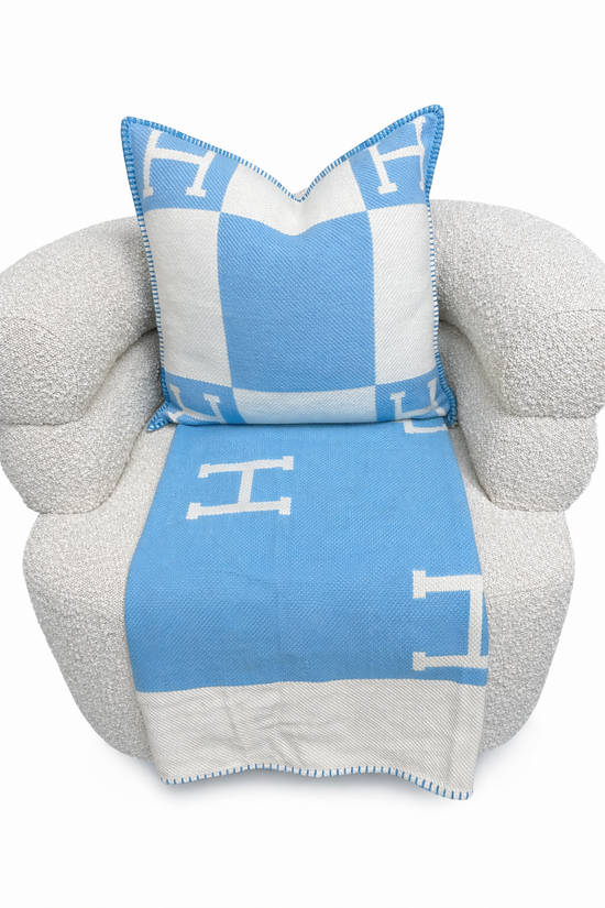 Azure “H” Accent Cushion