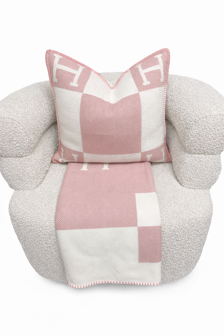 Blush “H” Accent Cushion