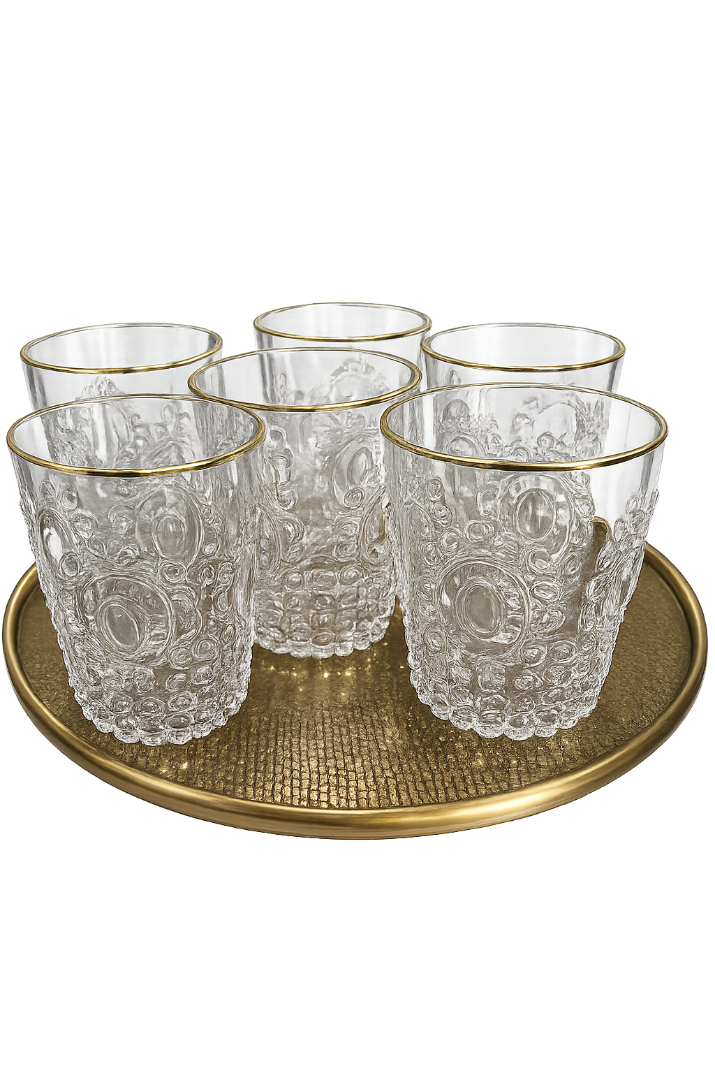 Gold Rim Acrylic Tumbler Set