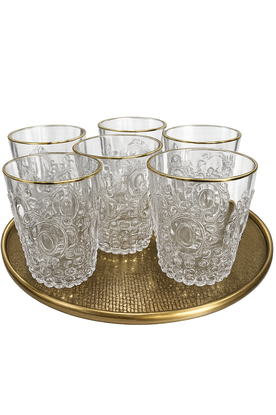 Gold Rim Acrylic Tumbler Set