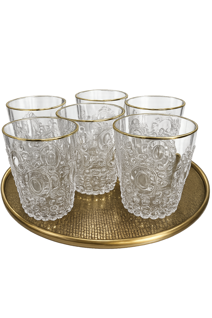 Gold Rim Acrylic Tumbler Set