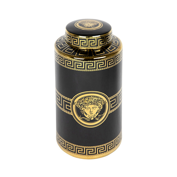 Olga ceramic gold and black canisters