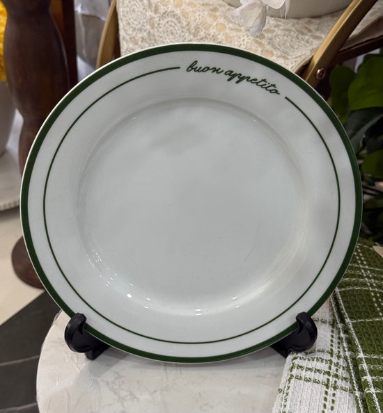Buon Appetito Green Rim Plate