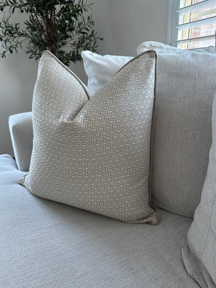 Ivory Grid Cushion