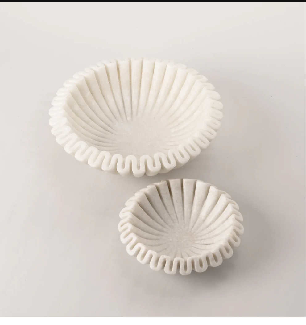 MARBLE FLUTED BOWL (4 SIZES)