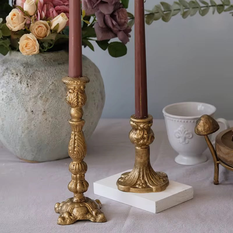 Vintage Iron Candle Holder Set