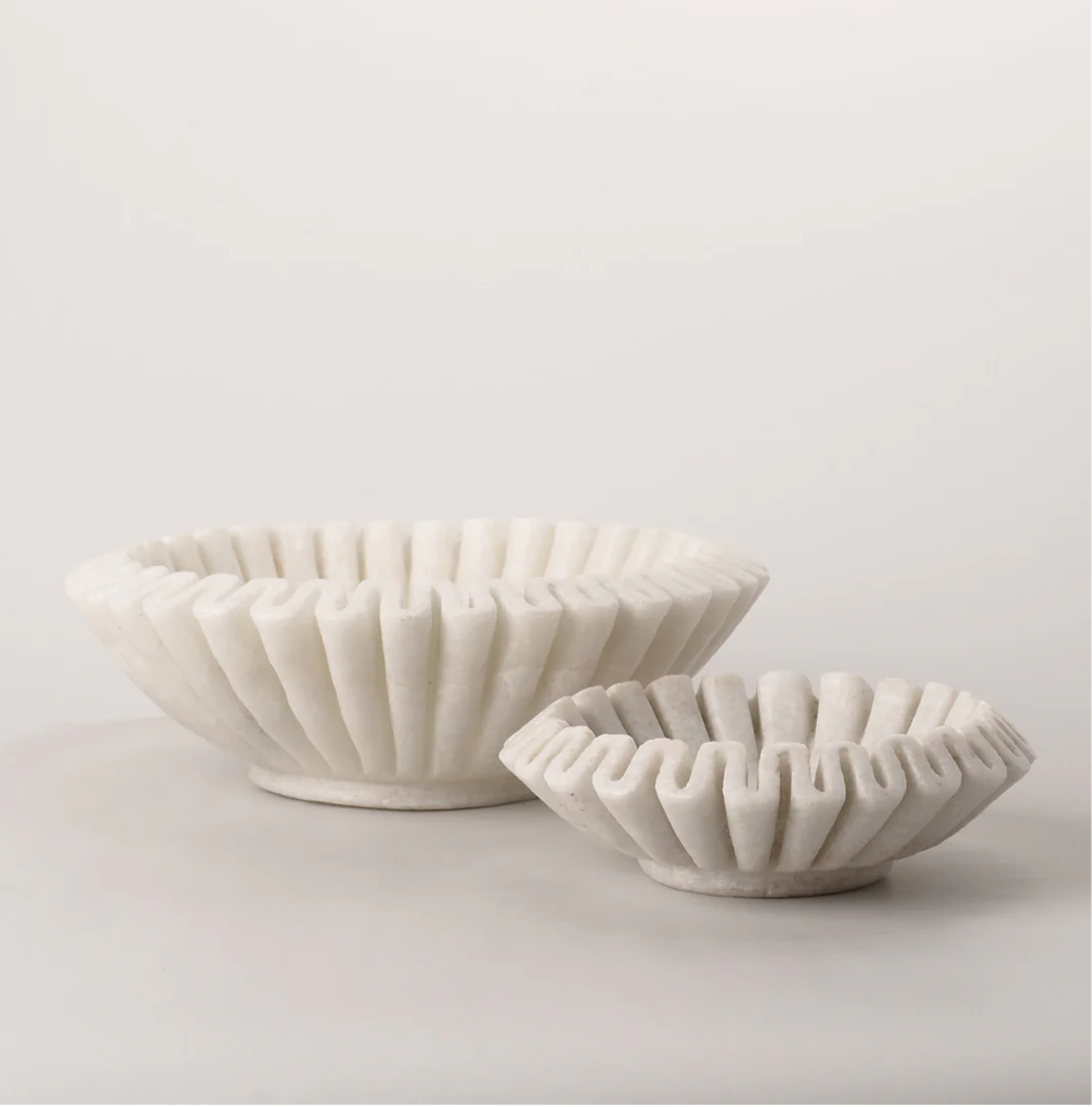 MARBLE FLUTED BOWL (4 SIZES)