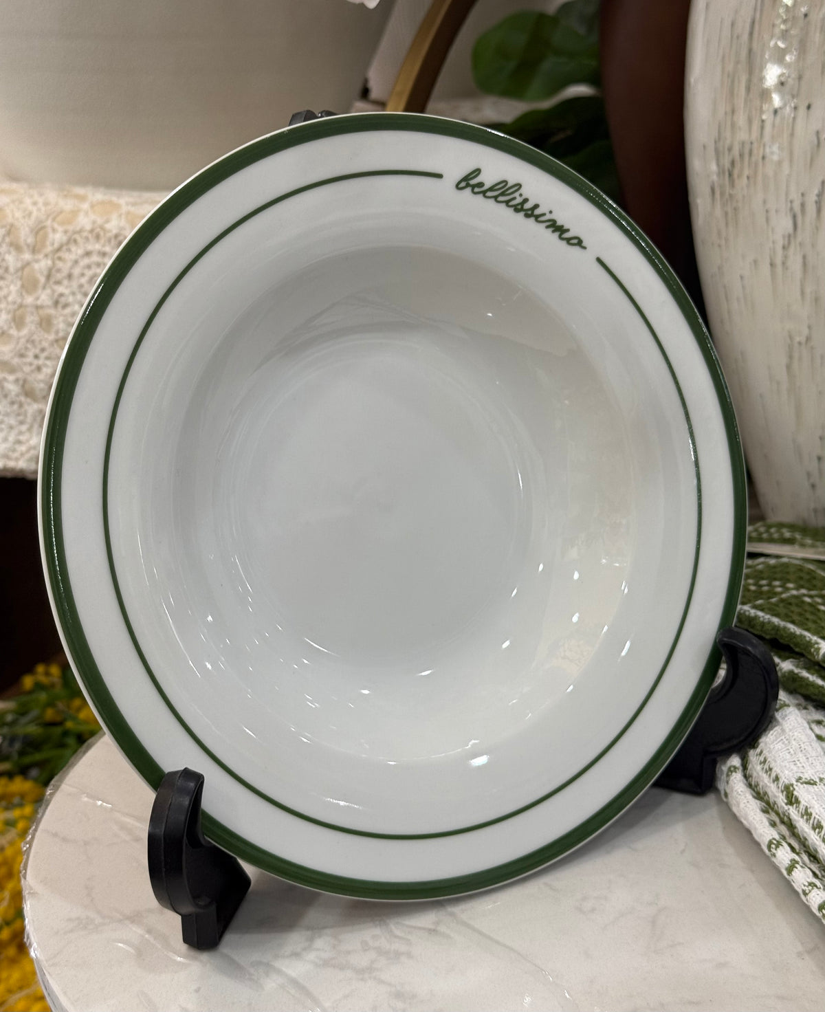 Bellissimo Green Rim Bowl