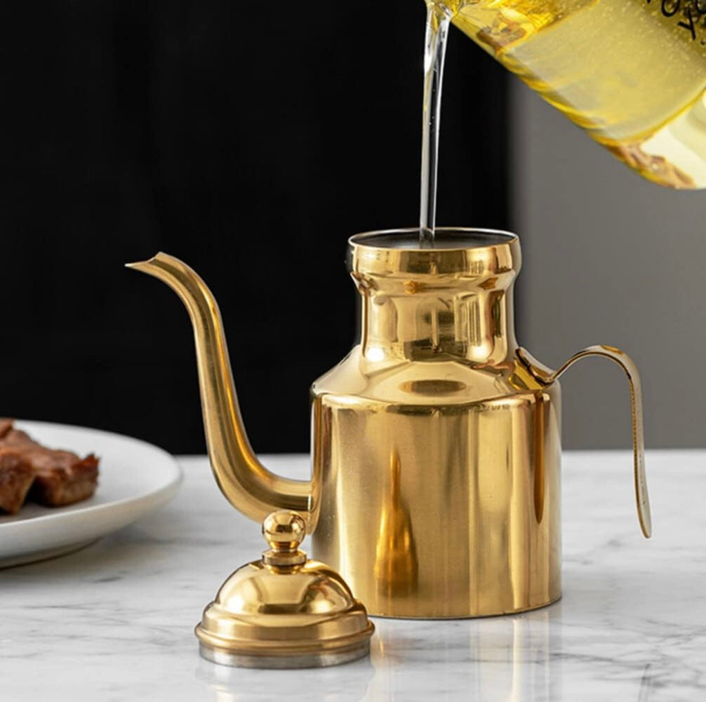 Gold olive oil dispenser