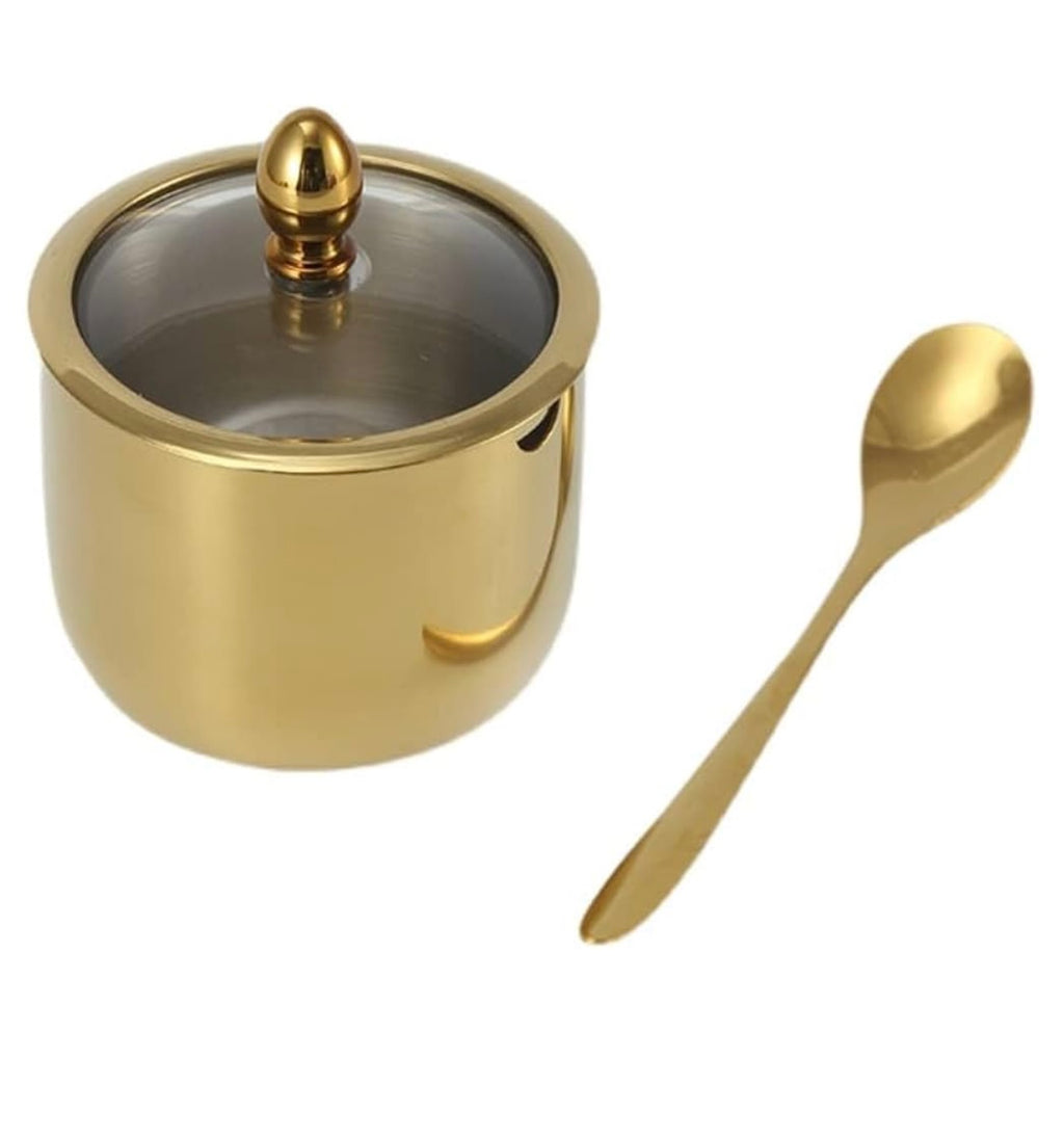 Gold sugar pot holder