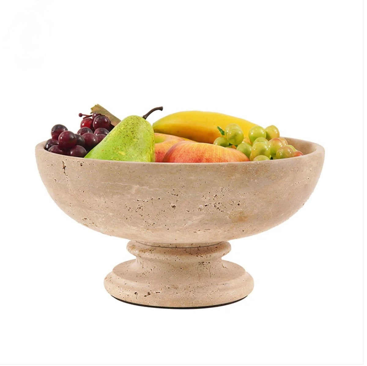 Travertine Pedestal Fruit Bowl