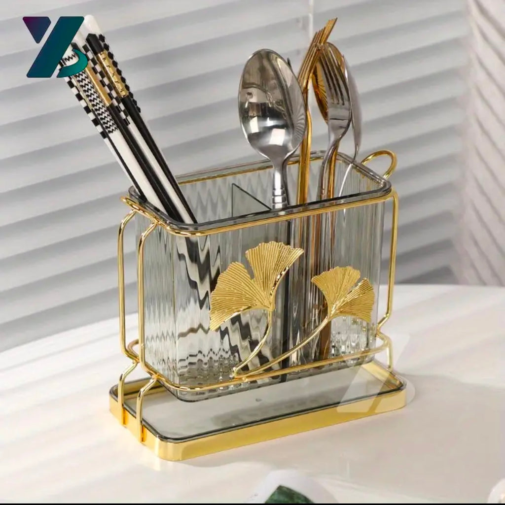 Gold utensils holder