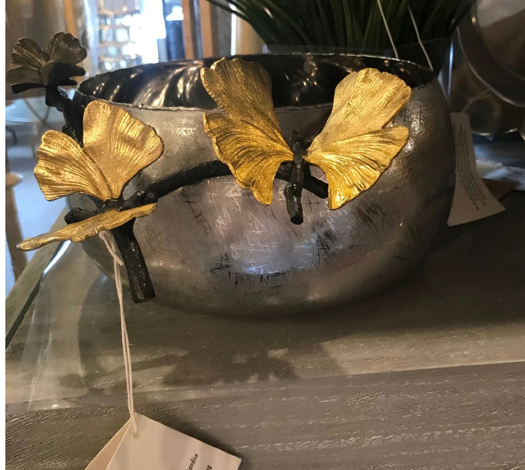 Silver and gold leaf bowl