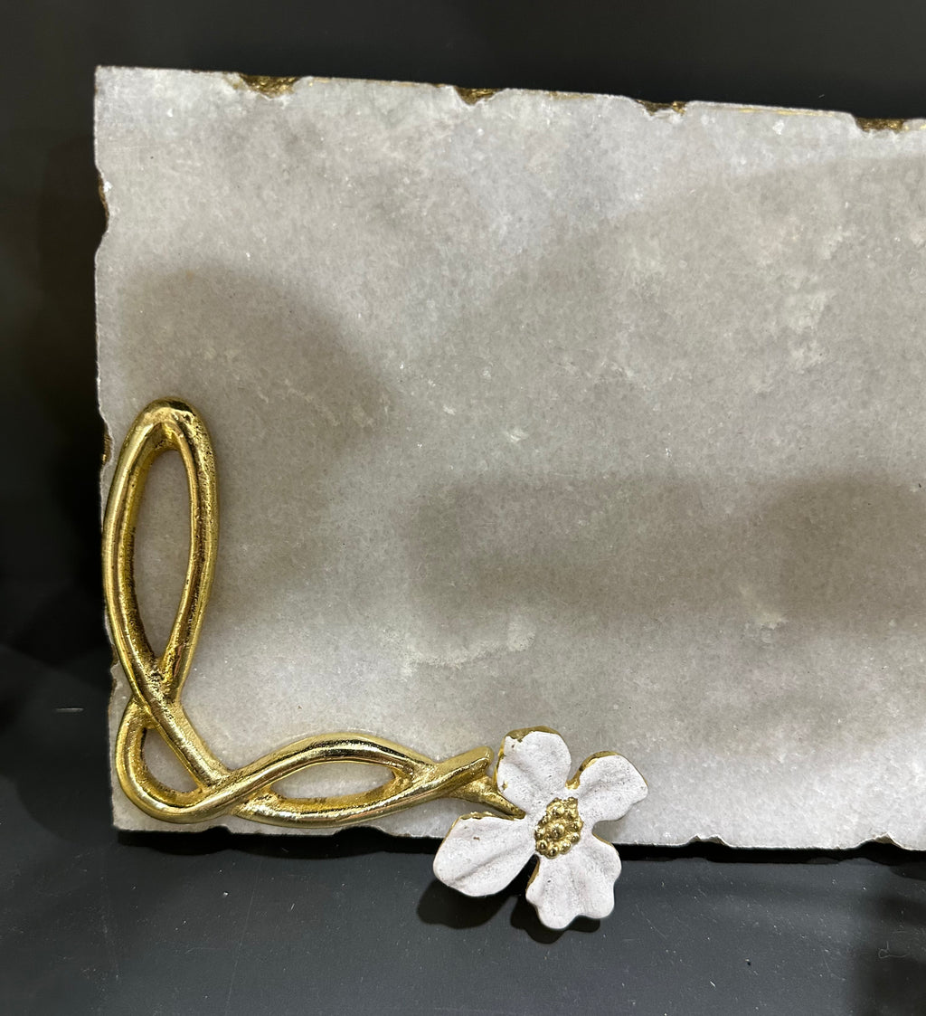 Trafari white flower tray