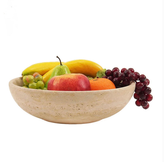 Travertine Round Fruit Bowl