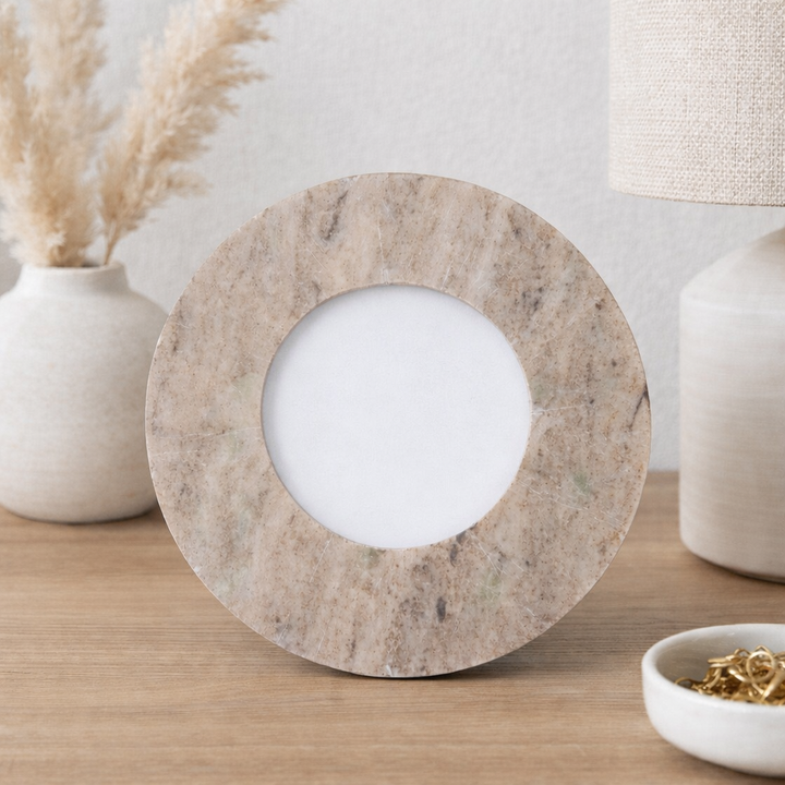 Riva Marble Round Photo Frame