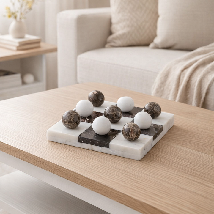 Marble Luxe Tic Tac Toe