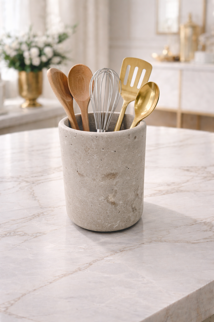Sienna Travatine Utensil Holder