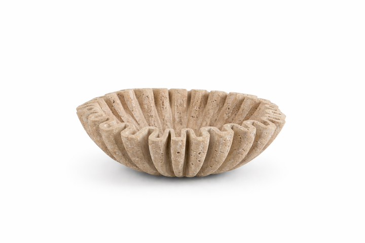Travertine Ruffle Luxe Bowl