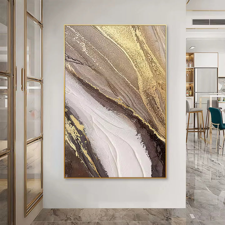 Golden Earth Abstract Oil Painting