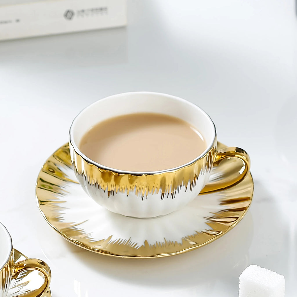 Splash gold tea cups set of 6