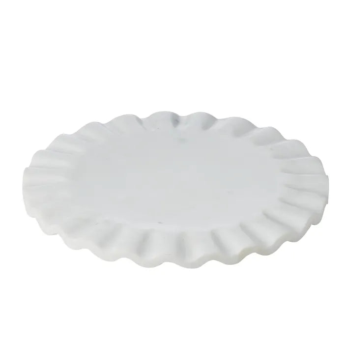 Isla Scalloped Marble Tray