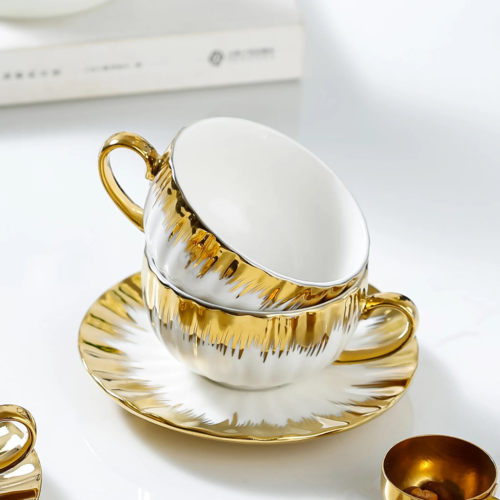 Splash gold tea cups set of 6