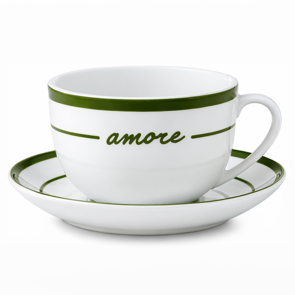 Osteria Ceramic Latte Cup&Saucer