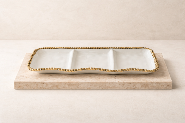 Golden Pearl 3 Section Platter
