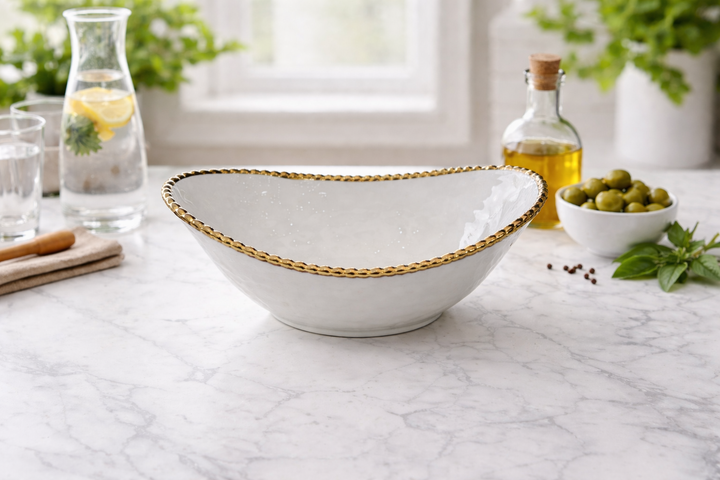 Golden Pearl Oval Bowl