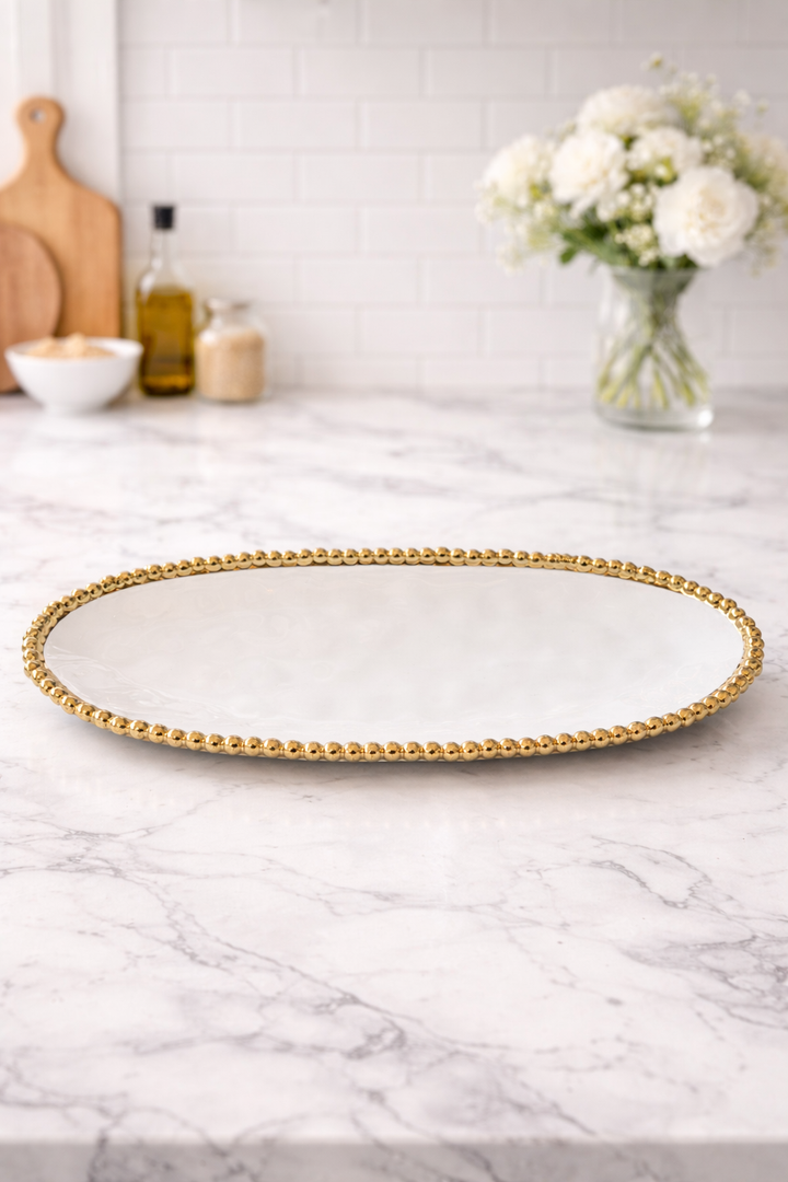 Golden Pearl Oval Platter