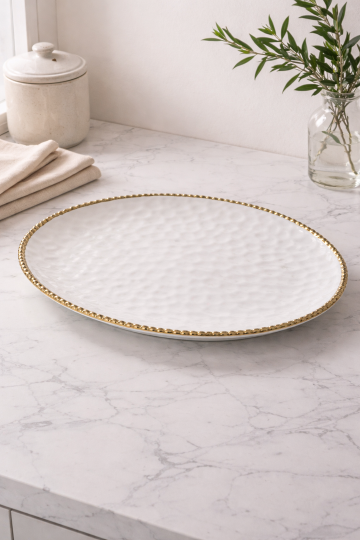 Oval Golden Pearl large Serving Platter