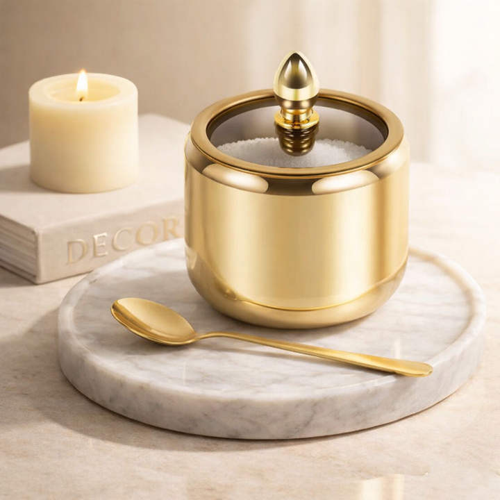 Gold Stainless Steel Sugar Pot