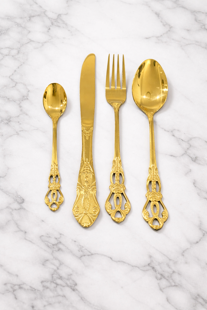Luxury Gold Cutlery Set – 4 Person Setting