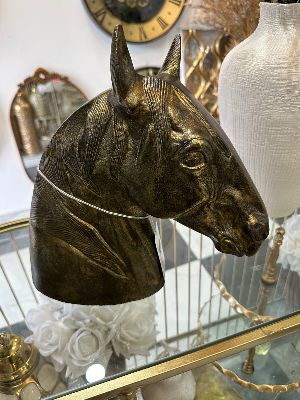 Bronze finish horse head